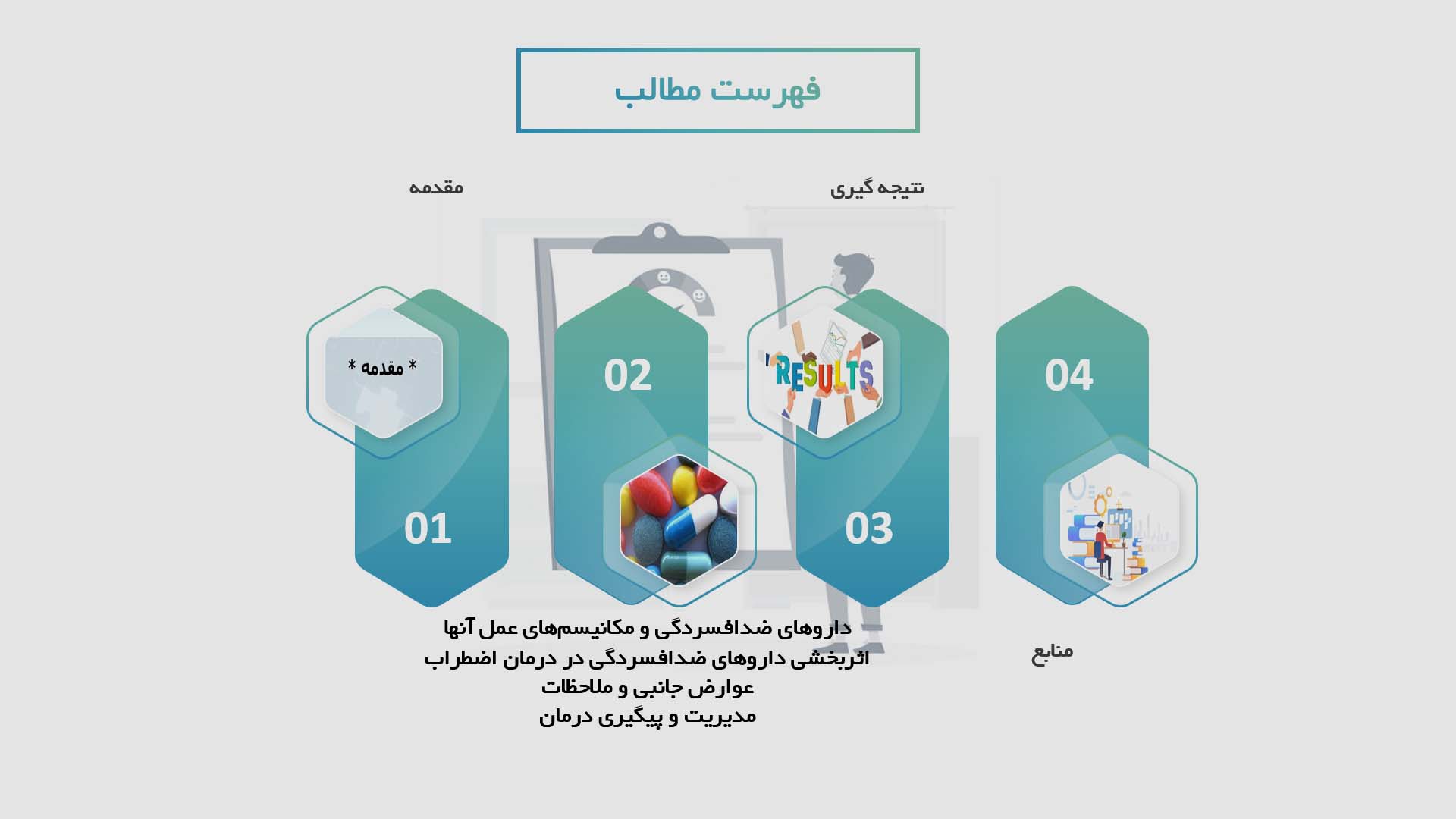 پاورپوینت در مورد تأثیر داروهای ضدافسردگی بر بیماران مبتلا به اضطراب